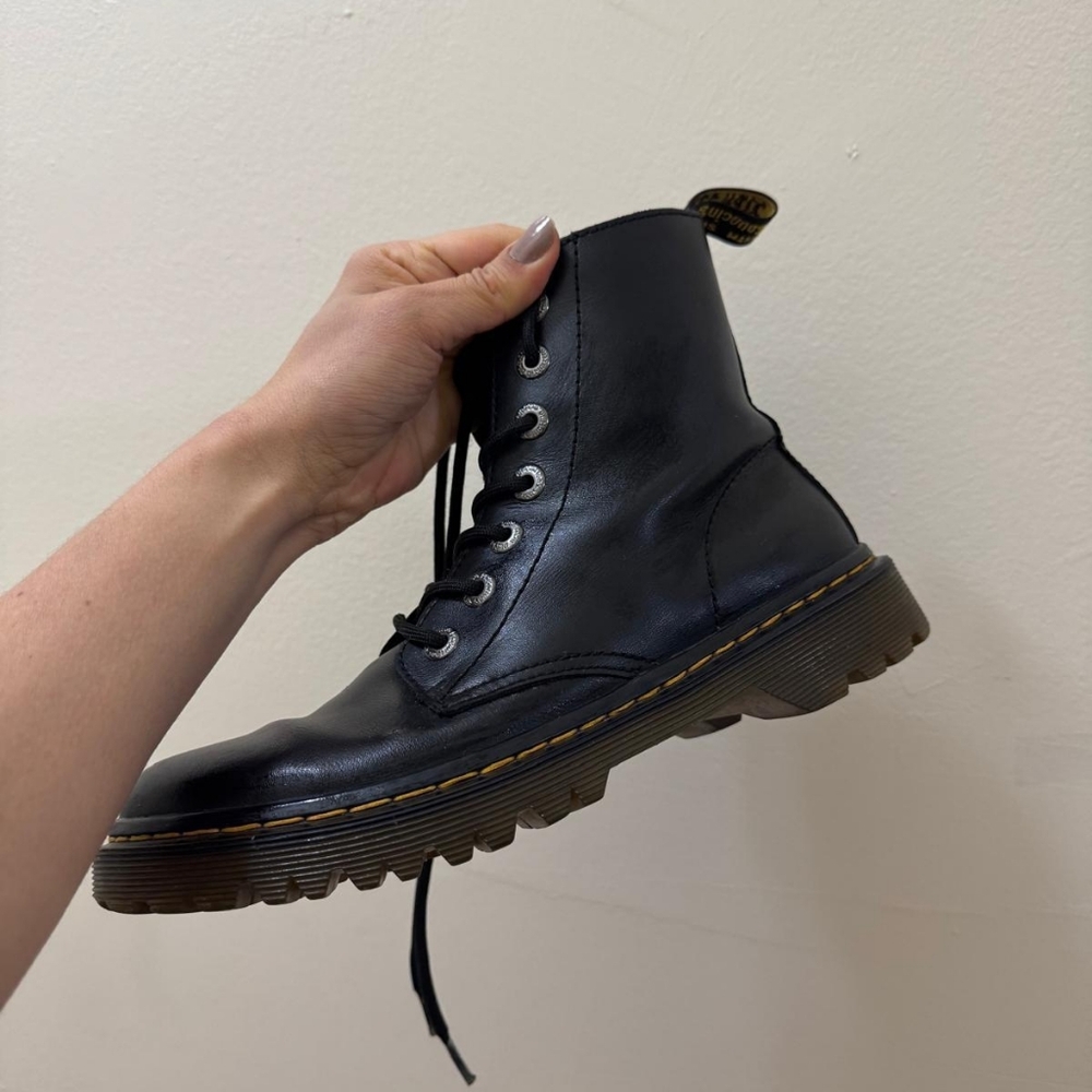 Dr. Martens-Black Leather Lace-Up Boots. Used